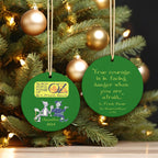 Personalized Wizard of Oz Ornament 2025, Classic Tinman & Scarecrow Design with Quote by L. Frank Baum, Custom Christmas Gift for Book Lover