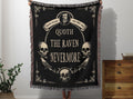Edgar Allan Poe Raven Tapestry, Woven Blanket Gift for Bibliophile Book Lover, Gothic Dark Academia Wall Hanging, Crow Blanket Throw