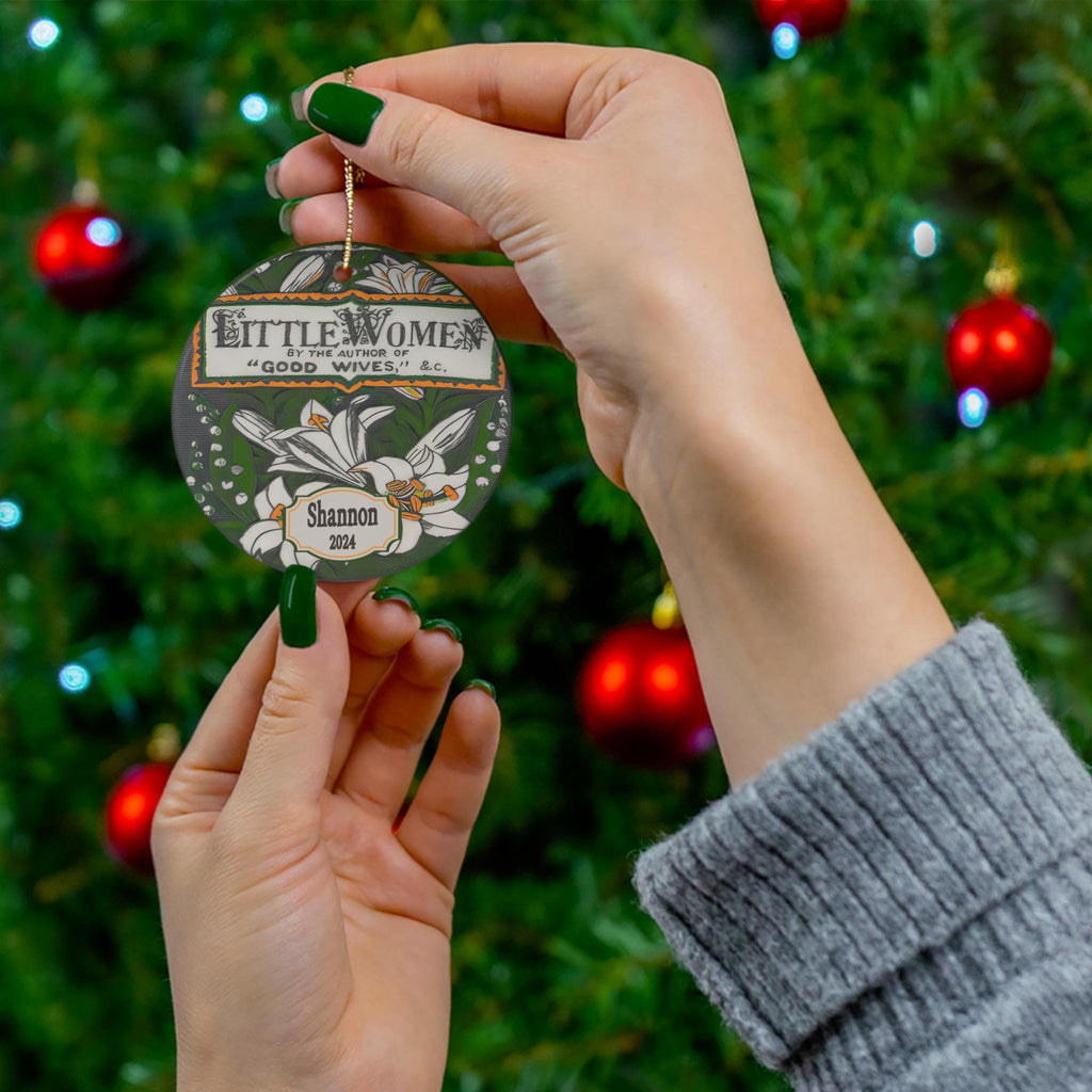 Personalized Little Women Ornament Ceramic, Louisa May Alcott Quote Bookish Ornament,Little Women Book Christmas Ornament Book Club Ornament