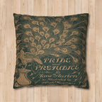 Pride and Prejudice Pillowcase Book Cover, Jane Austen Pillow Case Faux Suede Sham, Jane Austen Book Lover Gift