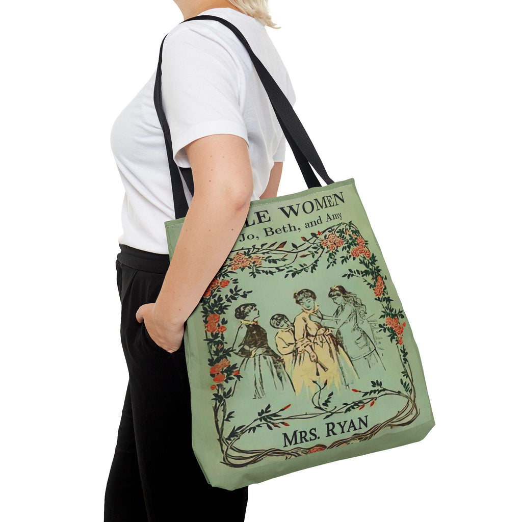Personalized Little Women Tote Bag Vintage Book Cover, Louisa May Alcott Gift for Teacher, March Sisters Literary Merch Gift English Major