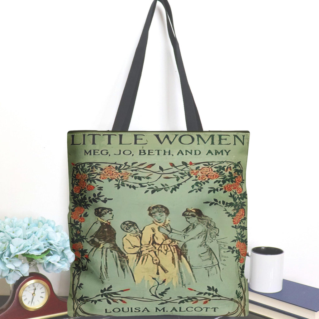 Little Women Tote Bag, Louisa May Alcott March Sisters Literary Gift for Book Lover, Gift for English Teacher Professor Bookworm