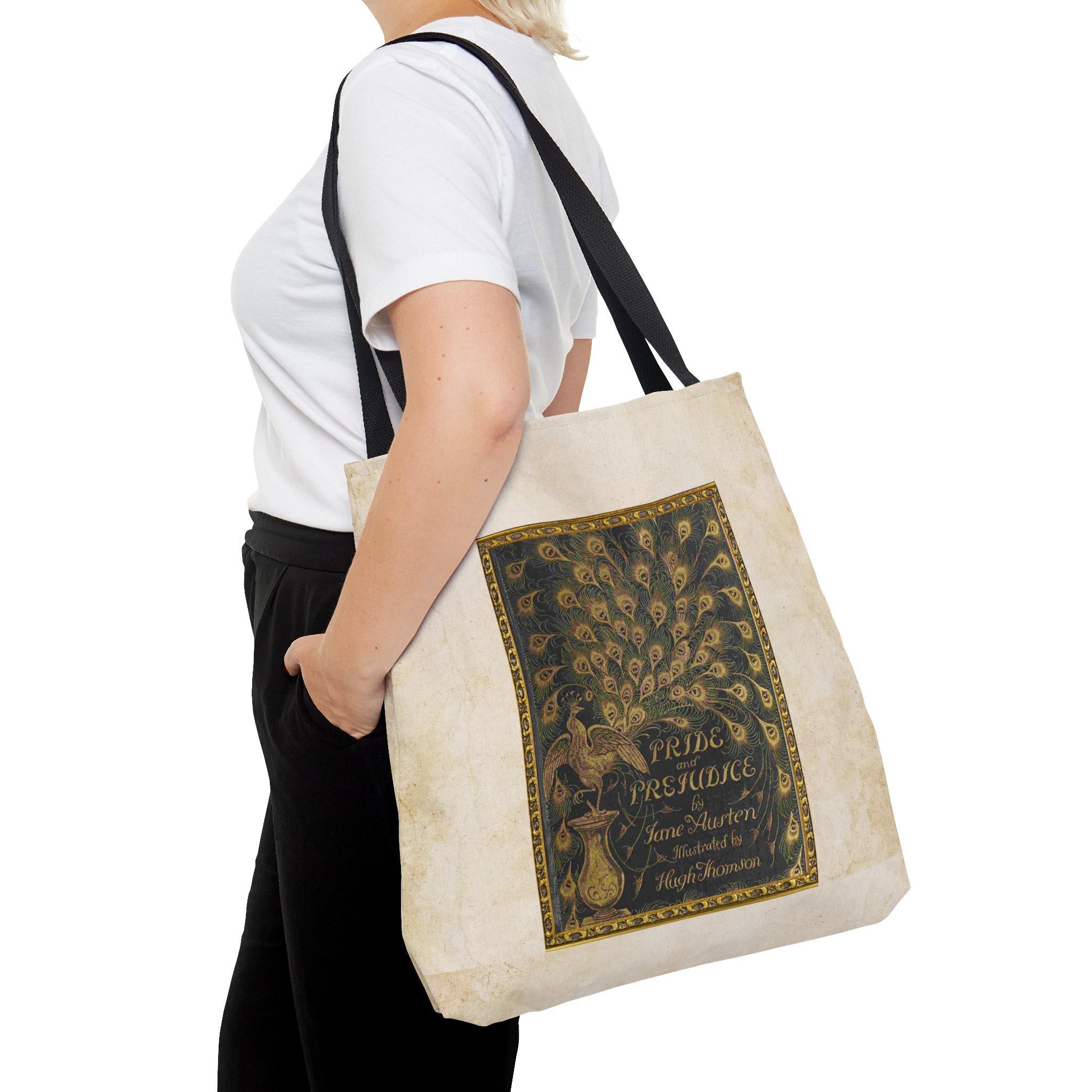 Pride and Prejudice Jane Austen Tote Bag, Dark Academia Aesthetic Tote, Book Merch, Book Tote, Book Lover Tote Bag, Tote Bag Books, Booktok