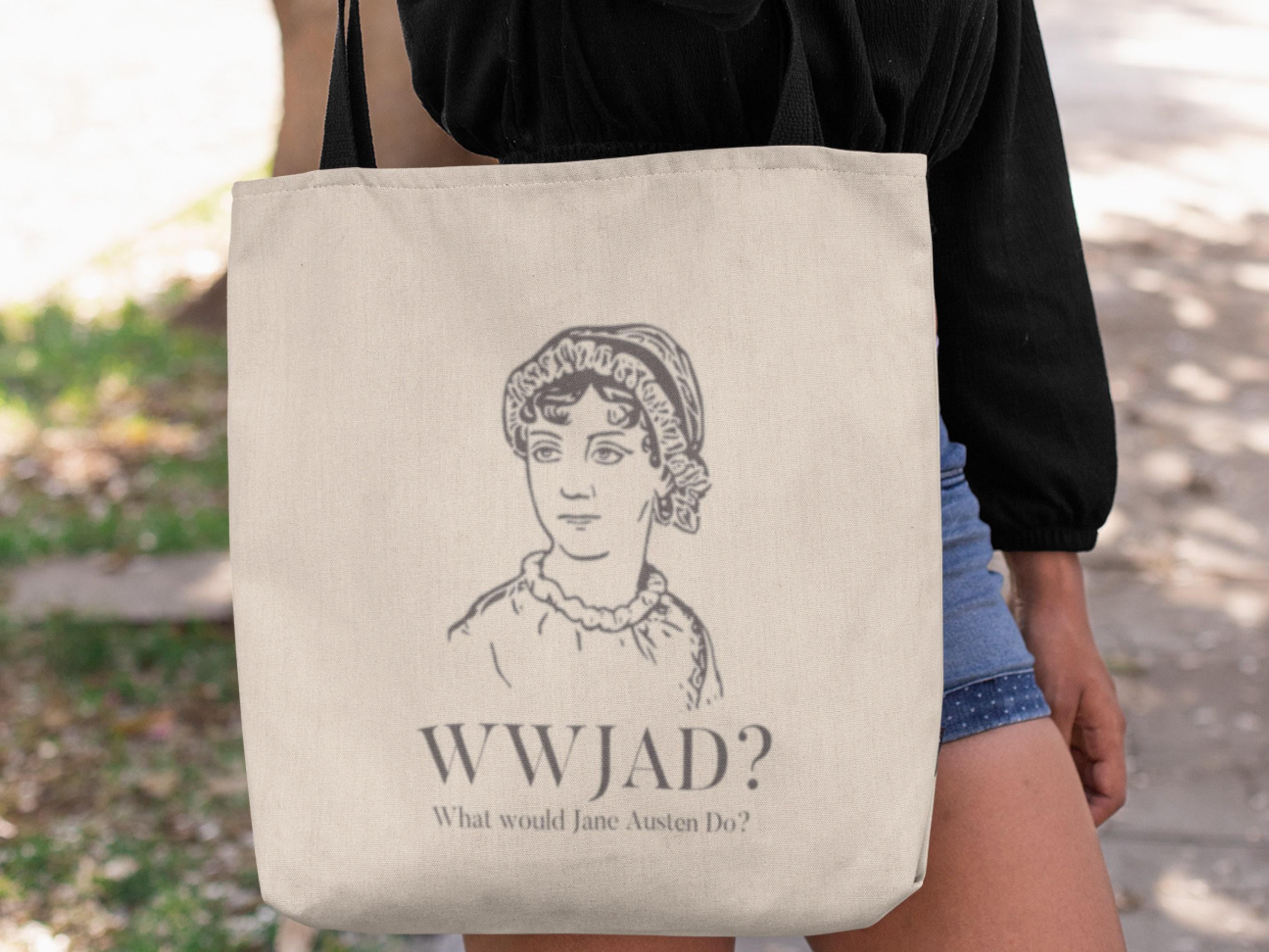 Funny Jane Austen Tote Bag, What Would Jane Austen Do, Emma, Pride and Prejudice, Books Tote, Reader Tote, Tote Bag Aesthetic, Market Bag
