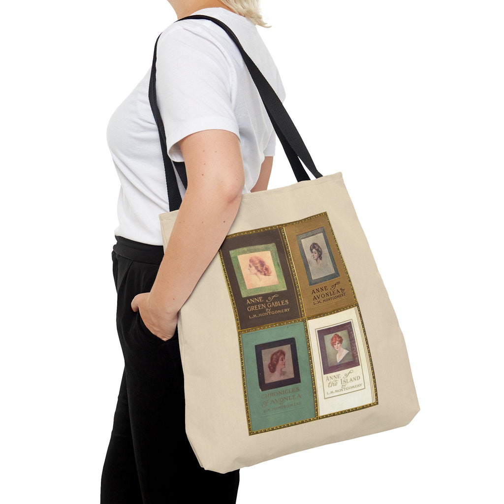 Anne of Green Gables L.M. Montgomery Book Merch Tote Bag With Vintage Book Covers, Anne of Avonlea Sturdy Library Bag, Literary Tote Bag