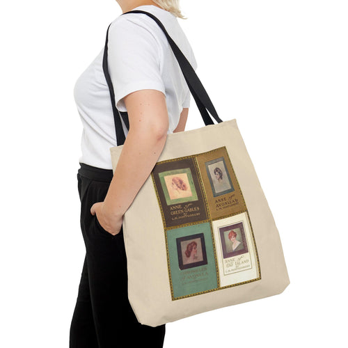 Anne of Green Gables L.M. Montgomery Book Merch Tote Bag With Vintage Book Covers, Anne of Avonlea Sturdy Library Bag, Literary Tote Bag