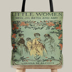 Little Women Tote Bag, Louisa May Alcott March Sisters Literary Gift for Book Lover, Gift for English Teacher Professor Bookworm