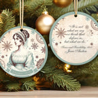 Personalized Jane Austen Gifts 2025 Book Ornament, Custom Sense & Sensibility Bookish Ornament, Book Club Ornament With Jane Austen Quote