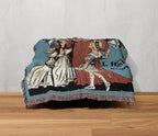 Wonderful Wizard of Oz Vintage Book Cover Woven Blanket, Classic Wizard of Oz Tapestry With Glinda Good Witch, Retro Oz Movie Fans Blanket