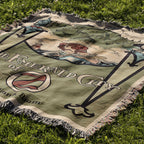 Wonderful Wizard of Oz Vintage Book Cover Woven Blanket, Classic Emerald City of Oz Tapestry, Retro Oz Movie Fans Throw Blanket