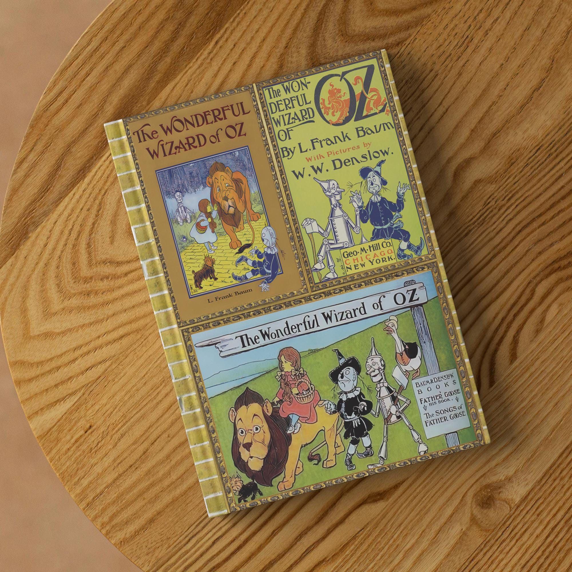 The Wonderful Wizard of Oz Hardcover Notebook Featuring Classic Oz Book Covers, Retro Dorothy and Glinda Oz Journal Present for Teen