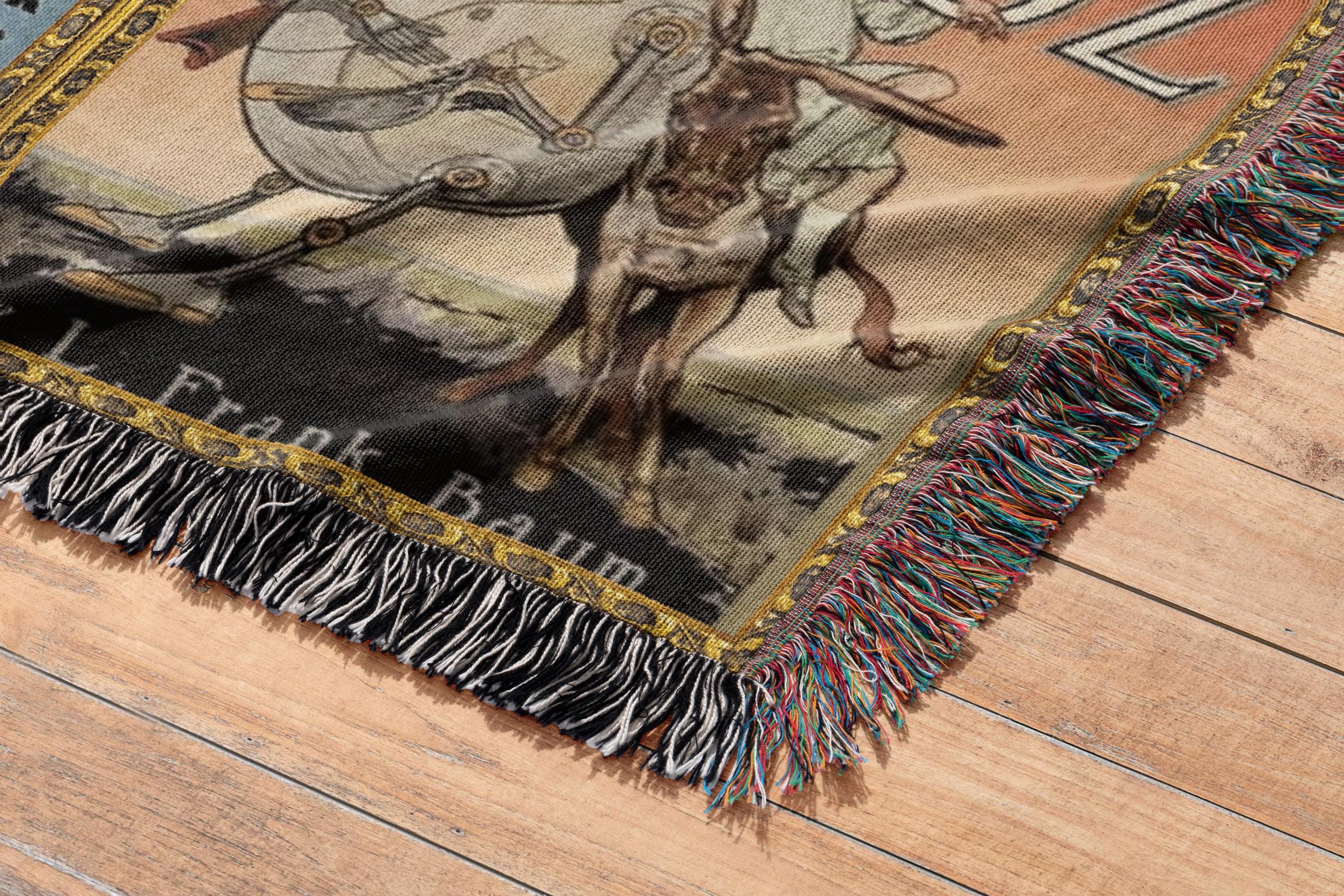 Wizard of Oz Woven Throw Blanket, Vintage Book Cover Art Tapestry, Classical Literature Gift