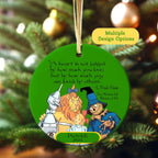 Personalized Wizard of Oz Ornament 2025 Ceramic or Metal Double Sided, Dorothy Tinman Scarecrow Lion w/ Love Quote by L Frank Baum Ornament