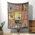 Wizard of Oz Woven Throw Blanket, Vintage Book Cover Art Tapestry, Classical Literature Gift