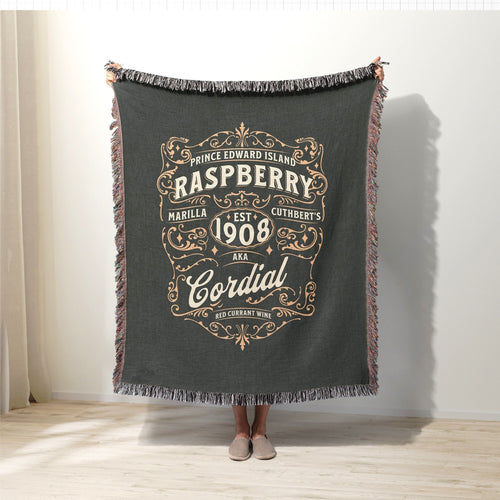 Anne of Green Gables Woven Throw Blanket, L.M. Montgomery Book Lover Reading Blanket, Raspberry Cordial Kindred Spirits Best Friend Gift