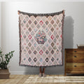 Jane Austen Blanket Inspired by Original Quilt Design, Pride and Prejudice Blanket, Coquette Vintage Woven Throw Blanket, Jane Austen Gifts