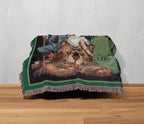 Wonderful Wizard of Oz Book Cover Woven Blanket L. Frank Baum, Royal Book of Oz Tapestry Dorothy Scarecrow Lion, Retro Oz Movie Fan Gift