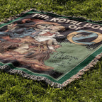 Wonderful Wizard of Oz Book Cover Woven Blanket L. Frank Baum, Royal Book of Oz Tapestry Dorothy Scarecrow Lion, Retro Oz Movie Fan Gift