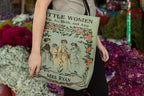 Personalized Little Women Tote Bag Vintage Book Cover, Louisa May Alcott Gift for Teacher, March Sisters Literary Merch Gift English Major