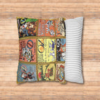 Wonderful Wizard of Oz Classic Book Covers Faux Suede Pillowcase Gift Featuring Glinda Emerald City Dorothy Scarecrow Tinman, Oz Movie Gift