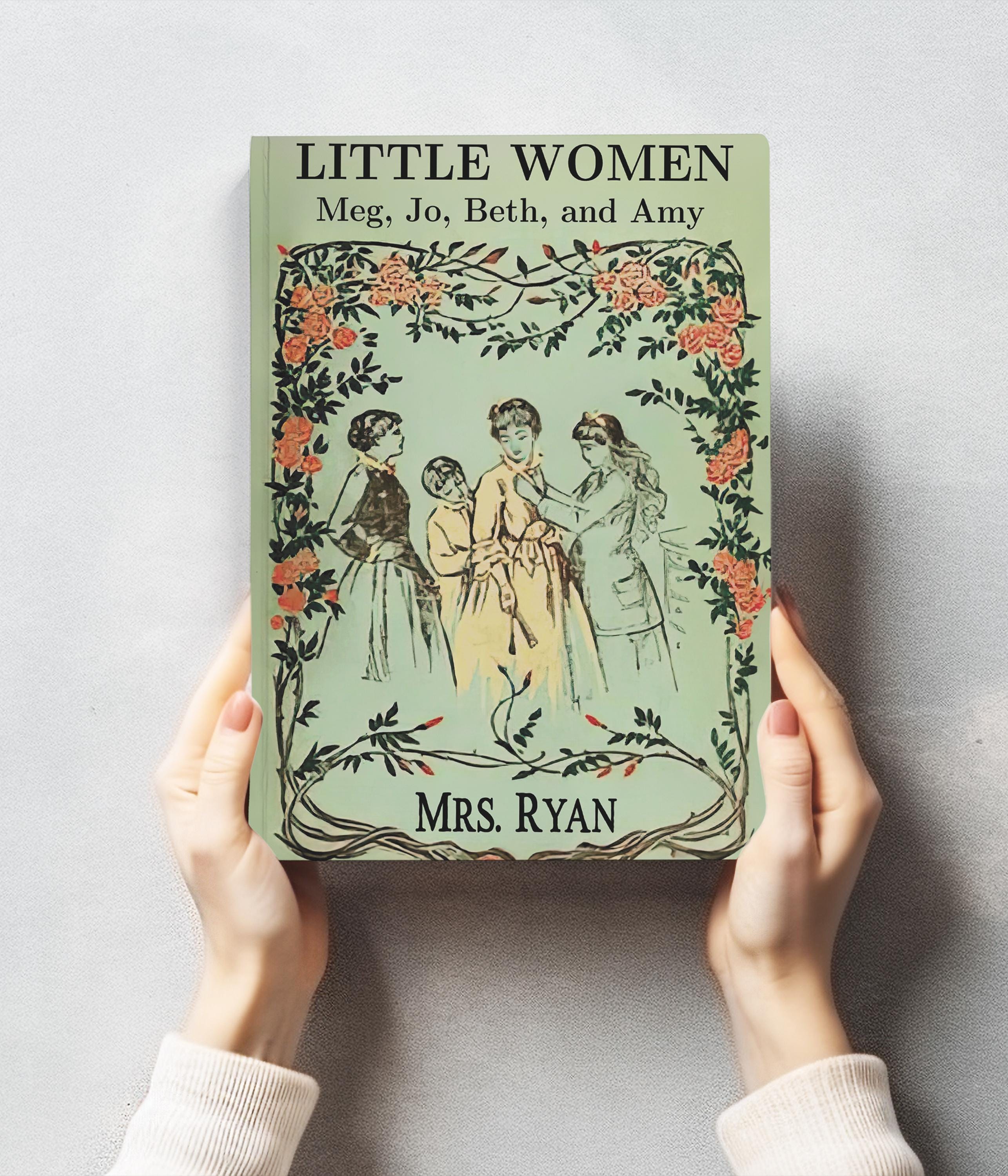 Personalized Little Women Hardcover Notebook Size A5  5.75x8 Lined Perforated Page, Vintage Book Covers Journal, Vintage Style Diary Present