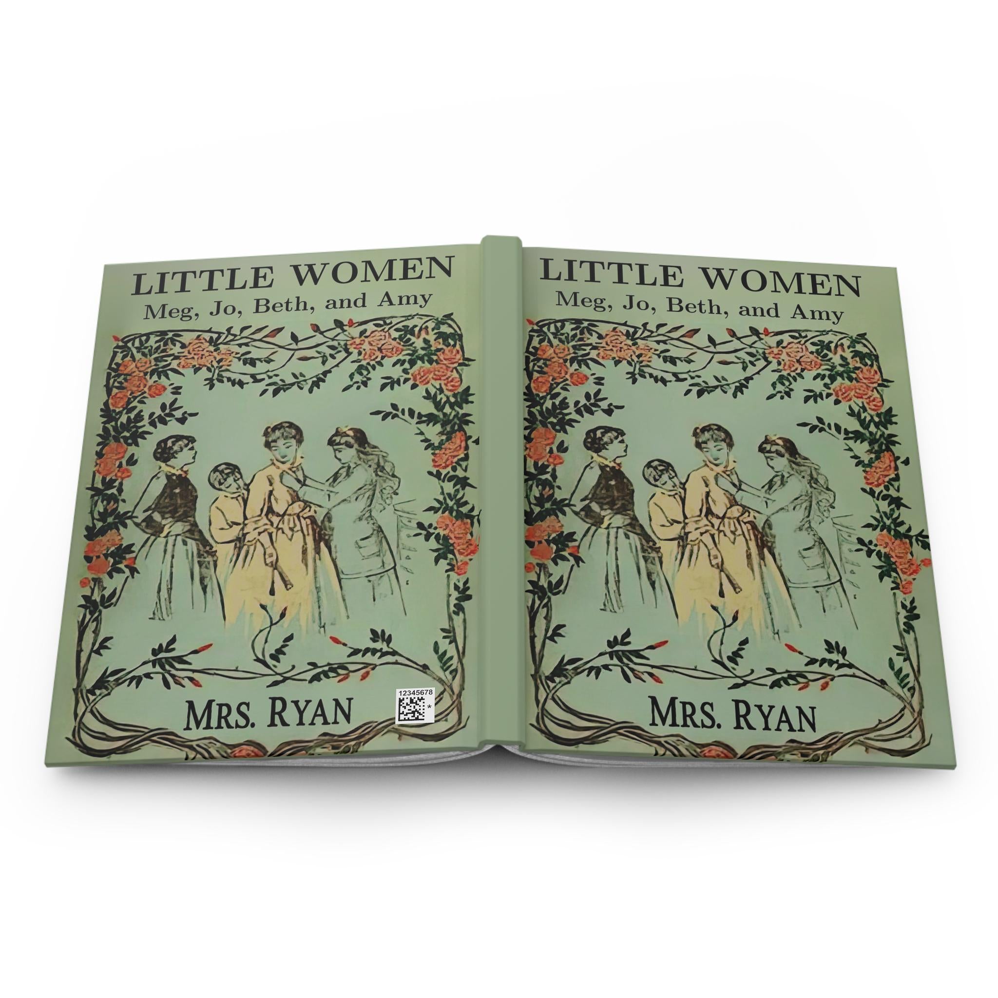 Personalized Little Women Hardcover Notebook Size A5  5.75x8 Lined Perforated Page, Vintage Book Covers Journal, Vintage Style Diary Present