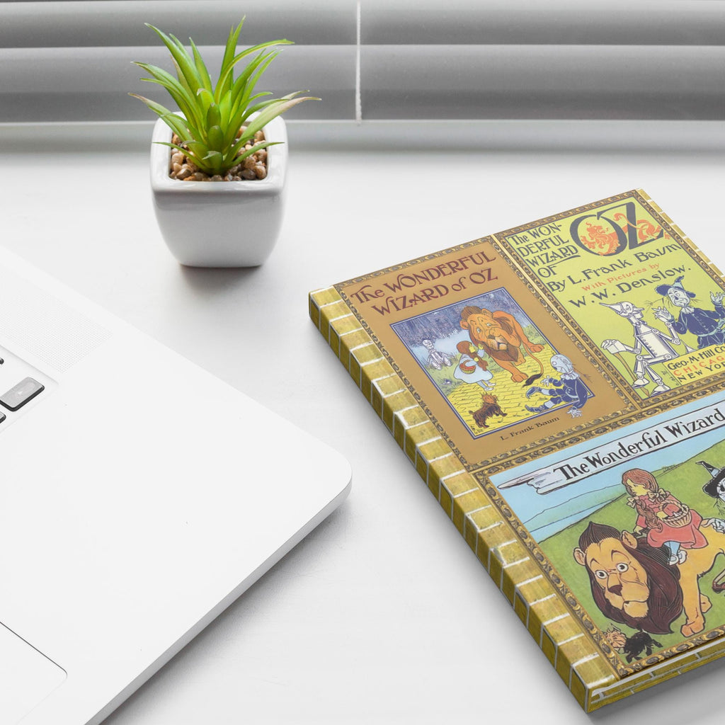 The Wonderful Wizard of Oz Hardcover Notebook Featuring Classic Oz Book Covers, Retro Dorothy and Glinda Oz Journal Present for Teen