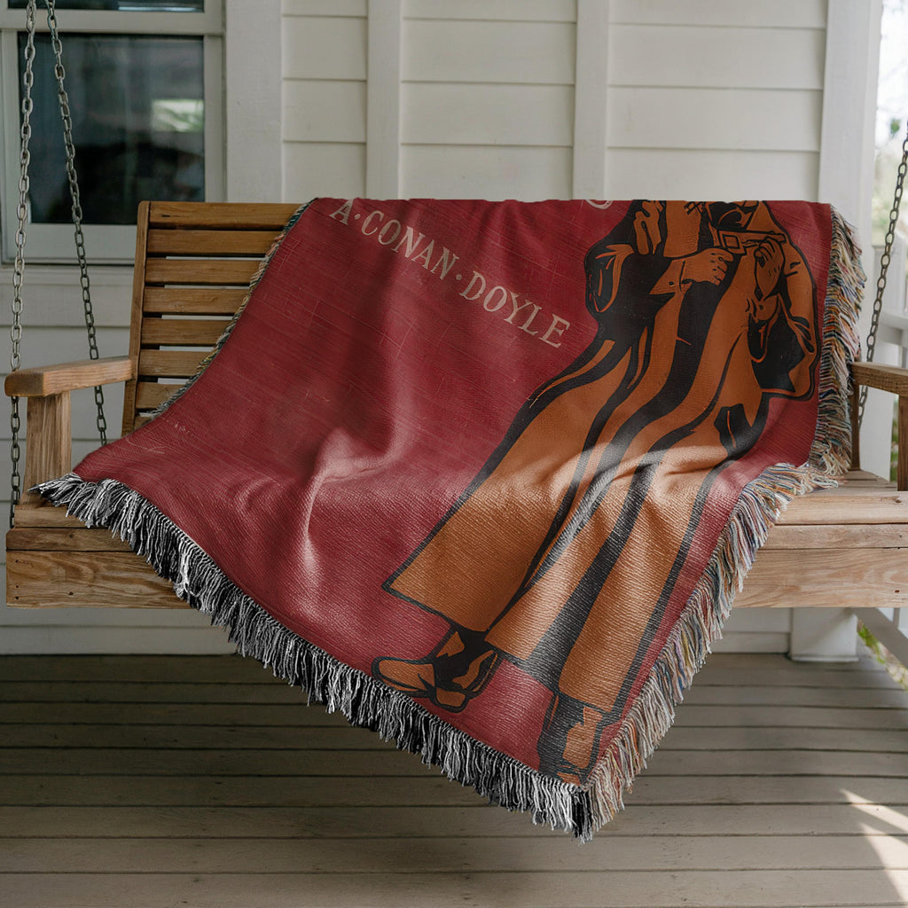 Sherlock Holmes Woven Blanket, Literary Girl Mystery Tapestry, Hound of Baskervilles Throw, Dark Academia Decor, Detective Bookish Wall Gift