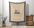 Wuthering Heights Woven Blanket,Dark Academia Literary Girl Tapestry,Bronte Book Cover Gift, Chateaucore Moody Decor, Gothic Bookish Blanket