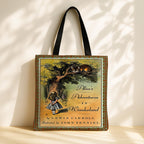 Alice in Wonderland Tote Bag, Lewis Carroll Reading Tote Bag, Cheshire Cat Bag for Literary Girl, Bookish Tote Gift for English Teacher