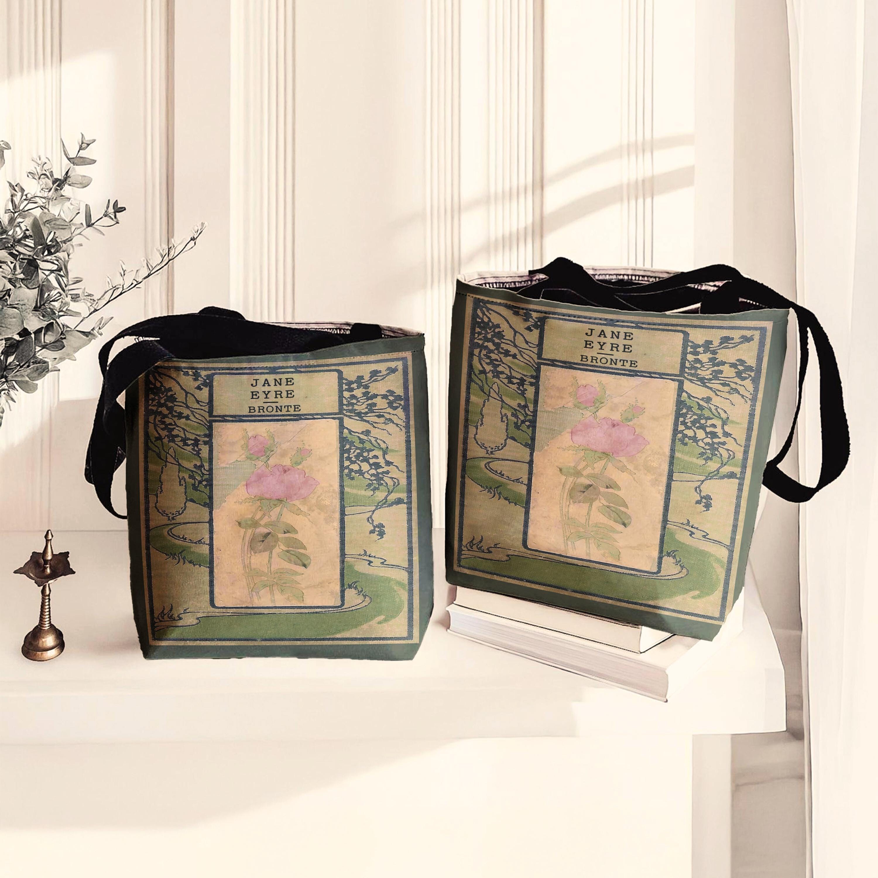 Jane Eyre Tote Bag, Charlotte Bronte Book Cover Tote, Literary Girl Gift, Librariancore Reading Tote, Bookish Cottagecore Gift for English
