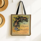Alice in Wonderland Tote Bag, Lewis Carroll Reading Tote Bag, Cheshire Cat Bag for Literary Girl, Bookish Tote Gift for English Teacher