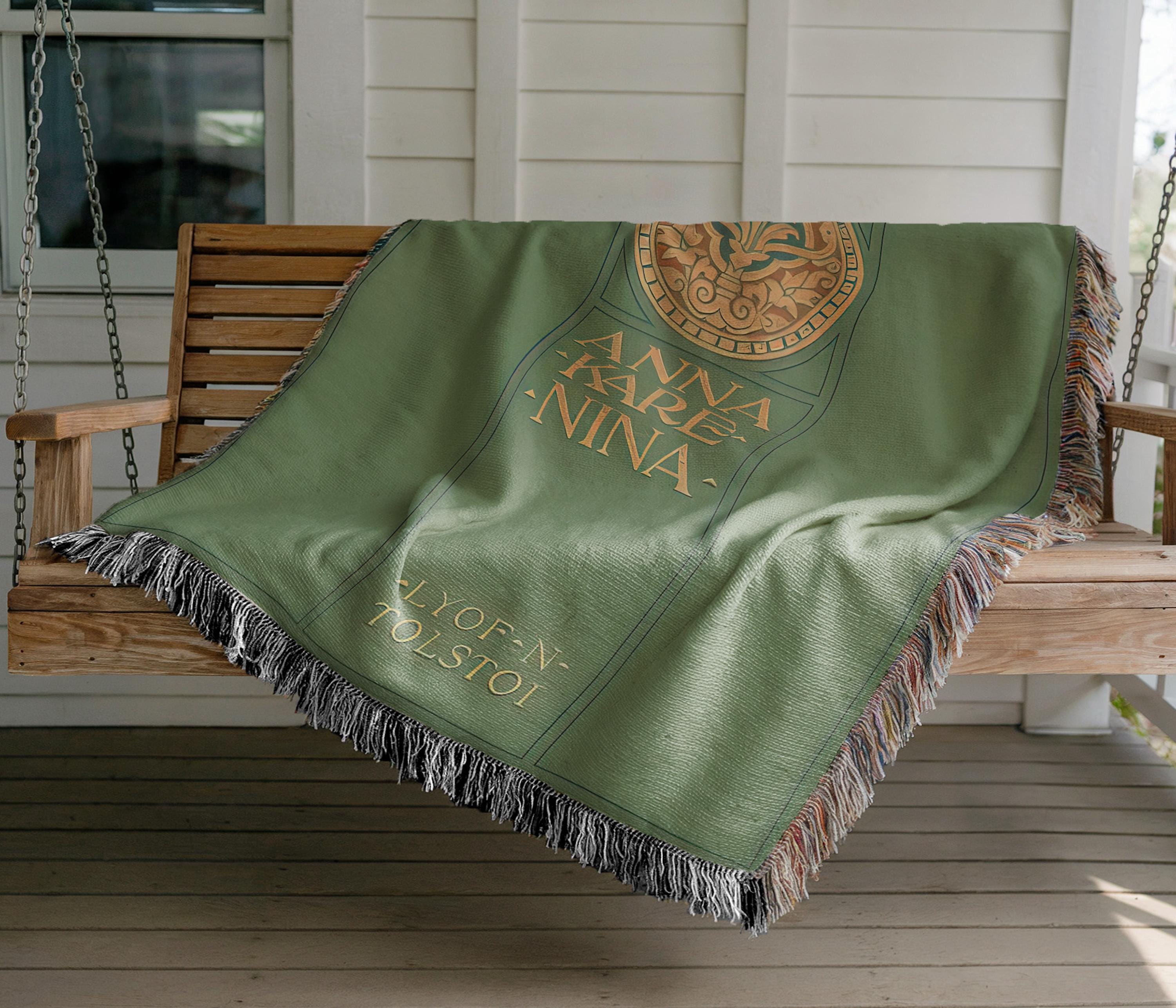 Anna Karenina Woven Blanket, Literary Girl Chateaucore Tapestry, Tolstoy Book Cover Art, Classic Russian Literature Bookish Gift