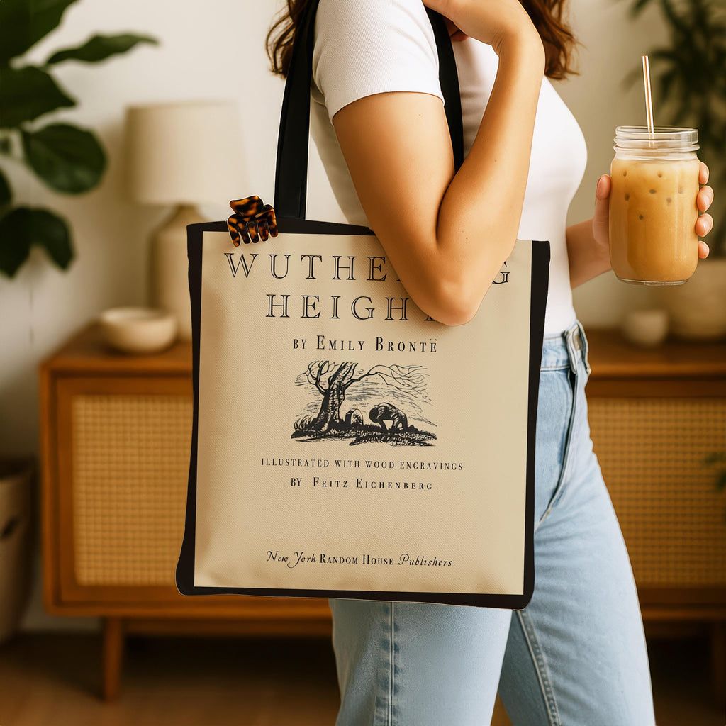 Wuthering Heights Tote Bag, Emily Bronte Library Bag, Literary Girl Gift, Heathcliff  Classic Novel Bookish Tote, Librariancore Reading Tote