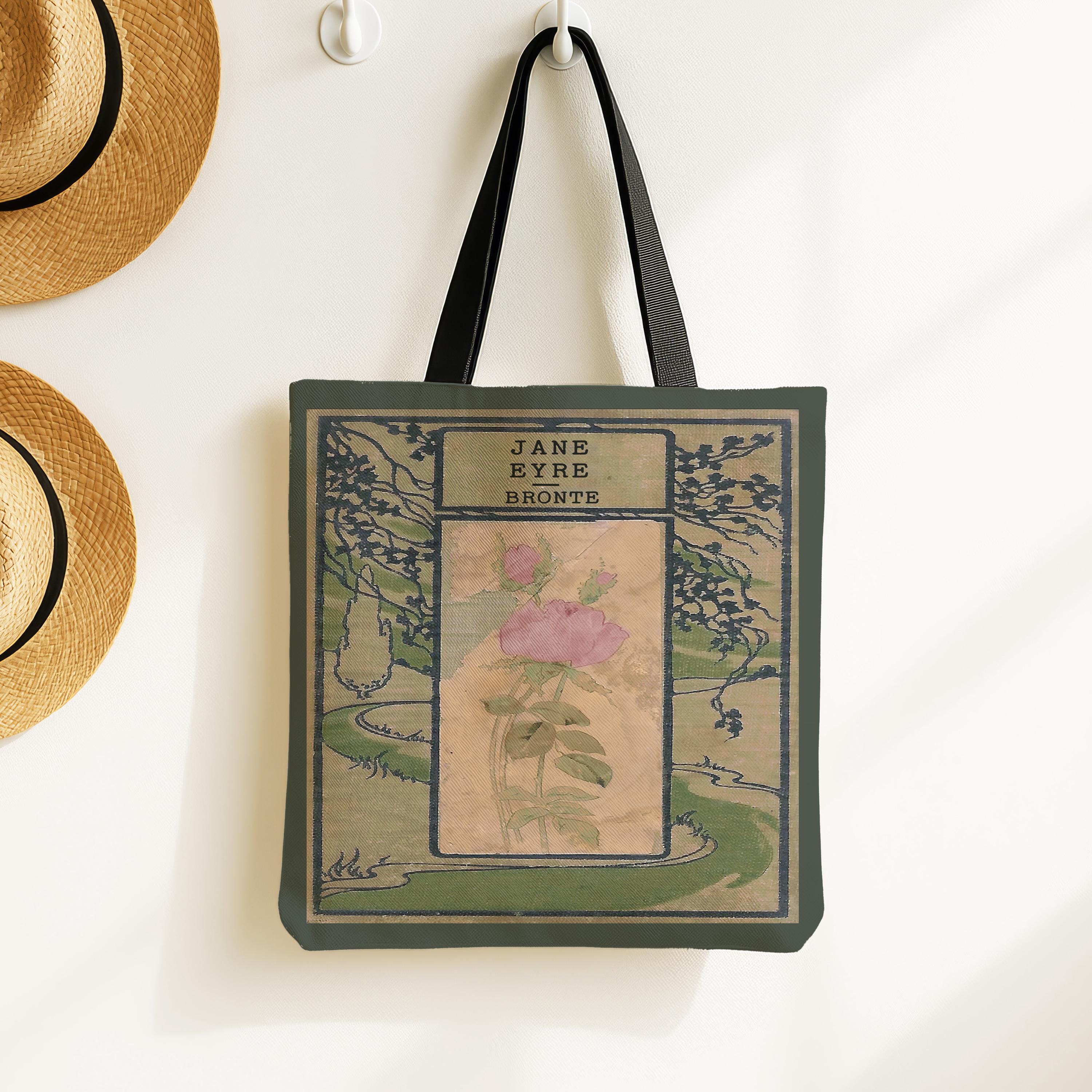 Jane Eyre Tote Bag, Charlotte Bronte Book Cover Tote, Literary Girl Gift, Librariancore Reading Tote, Bookish Cottagecore Gift for English