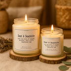 Jane Austen Candle 4 & 9 13oz Size Sense and Sensibility Funny Janeite Jar Candle, Punny Literary Book Lover Gift, Bookish Reader Present