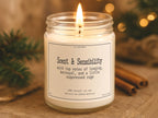 Jane Austen Candle 4 & 9 13oz Size Sense and Sensibility Funny Janeite Jar Candle, Punny Literary Book Lover Gift, Bookish Reader Present