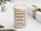 Jane Austen Candle 4 & 9 13oz Pride Prejudice Funny Janeite Jar Candle, Punny Literary Book Lover Gift, Bookish Reader Present