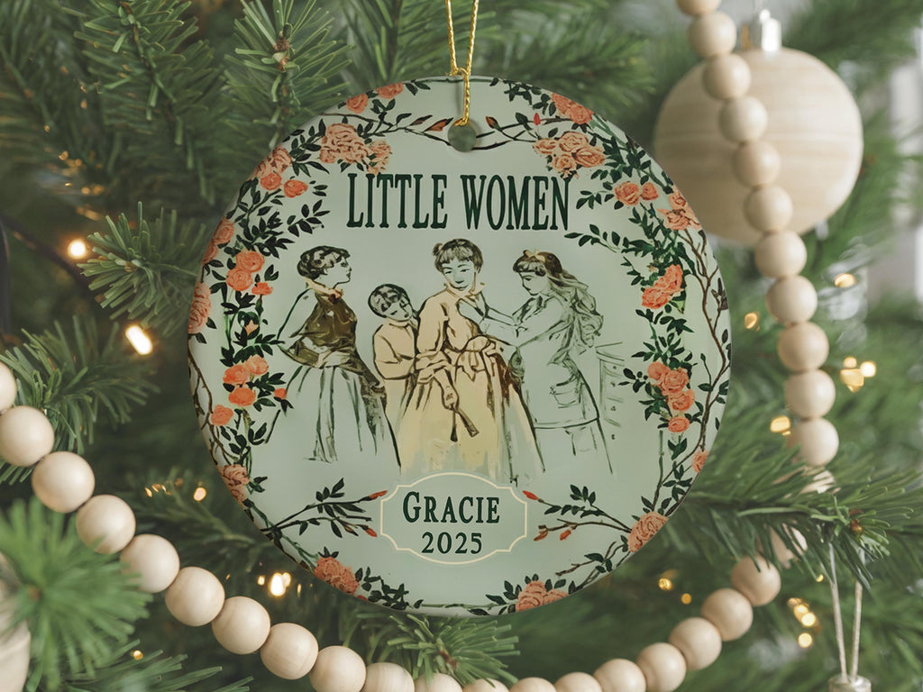 Personalized Little Women Ornament Ceramic with Jo March Sisters Quote by Louisa May Alcott Christmas Book Person Gift