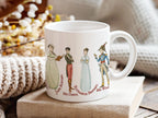Jane Austen Mug Featuring Comfort Characters Mr Darcy Emma Wickham, Cozy Reader Coffee Cup, Pride and Prejudice Classical Literature Gift