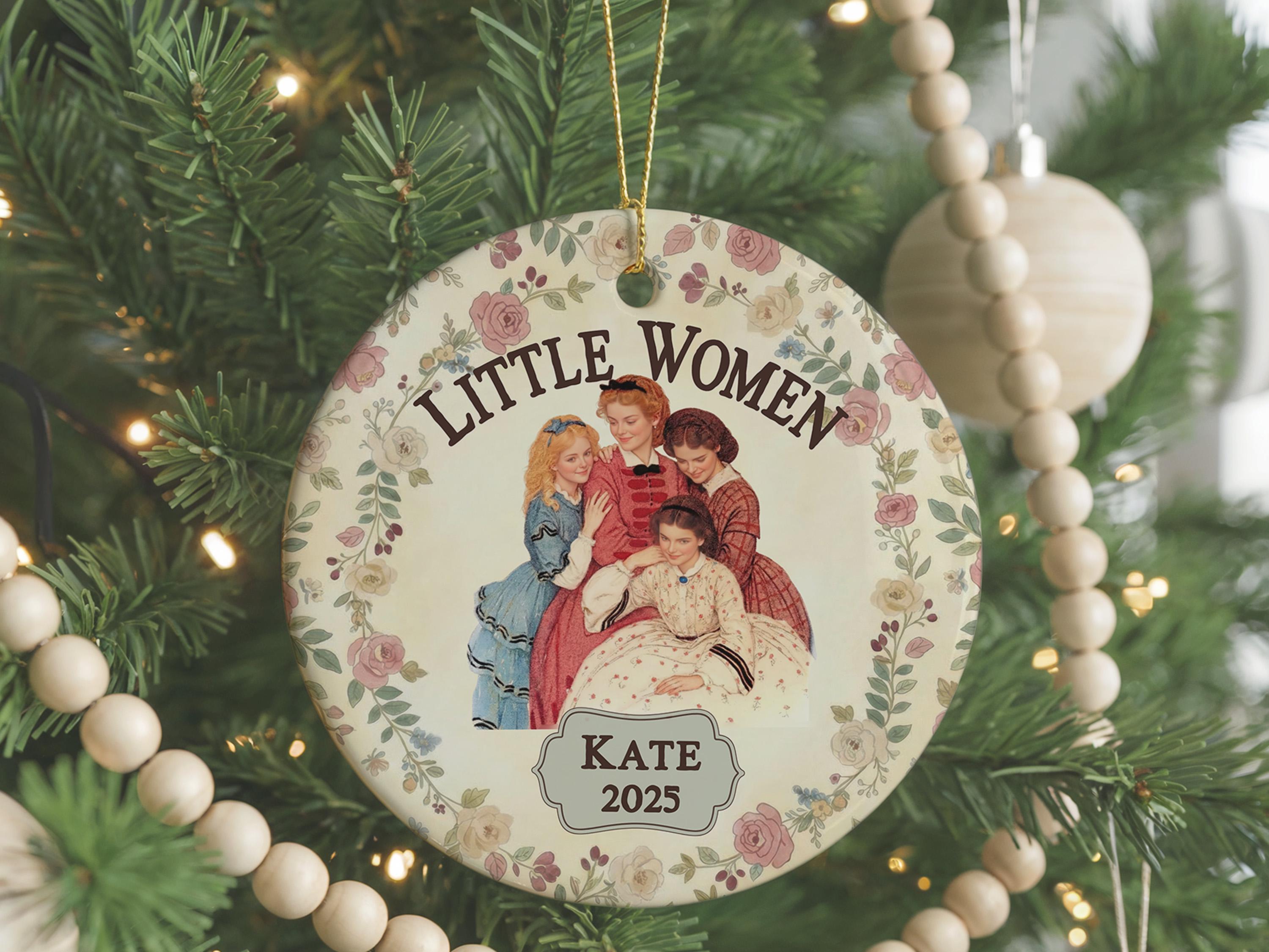 Sisters Personalized Little Women Ornament Ceramic with Jo March Quote by Louisa May Alcott Christmas Book Person Gift