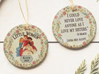 Sisters Personalized Little Women Ornament Ceramic with Jo March Quote by Louisa May Alcott Christmas Book Person Gift