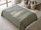 Jane Austen Blanket Featuring Comfort Characters Mr Darcy Elizabeth Bennet Emma & Pride and Prejudice for a Cozy Book Lover Janeite Gift