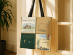 Winnie the Pooh Tote Bag Featuring Classic Pooh Bear Book Covers for Reader Present or Baby Nursery Bag