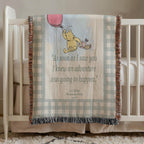 Winnie-the-Pooh Woven Blanket, A.A. Milne Throw Blanket, Literary Home Decor