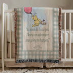 Winnie-the-Pooh Woven Blanket, A.A. Milne Throw Blanket, Literary Home Decor