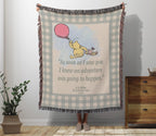Winnie-the-Pooh Woven Blanket, A.A. Milne Throw Blanket, Literary Home Decor