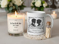 Personalized Jane Austen Wedding Gift Set, Engagement Pride and Prejudice Candle Mug, Custom Literary Wedding Present for Mr Darcy Fans