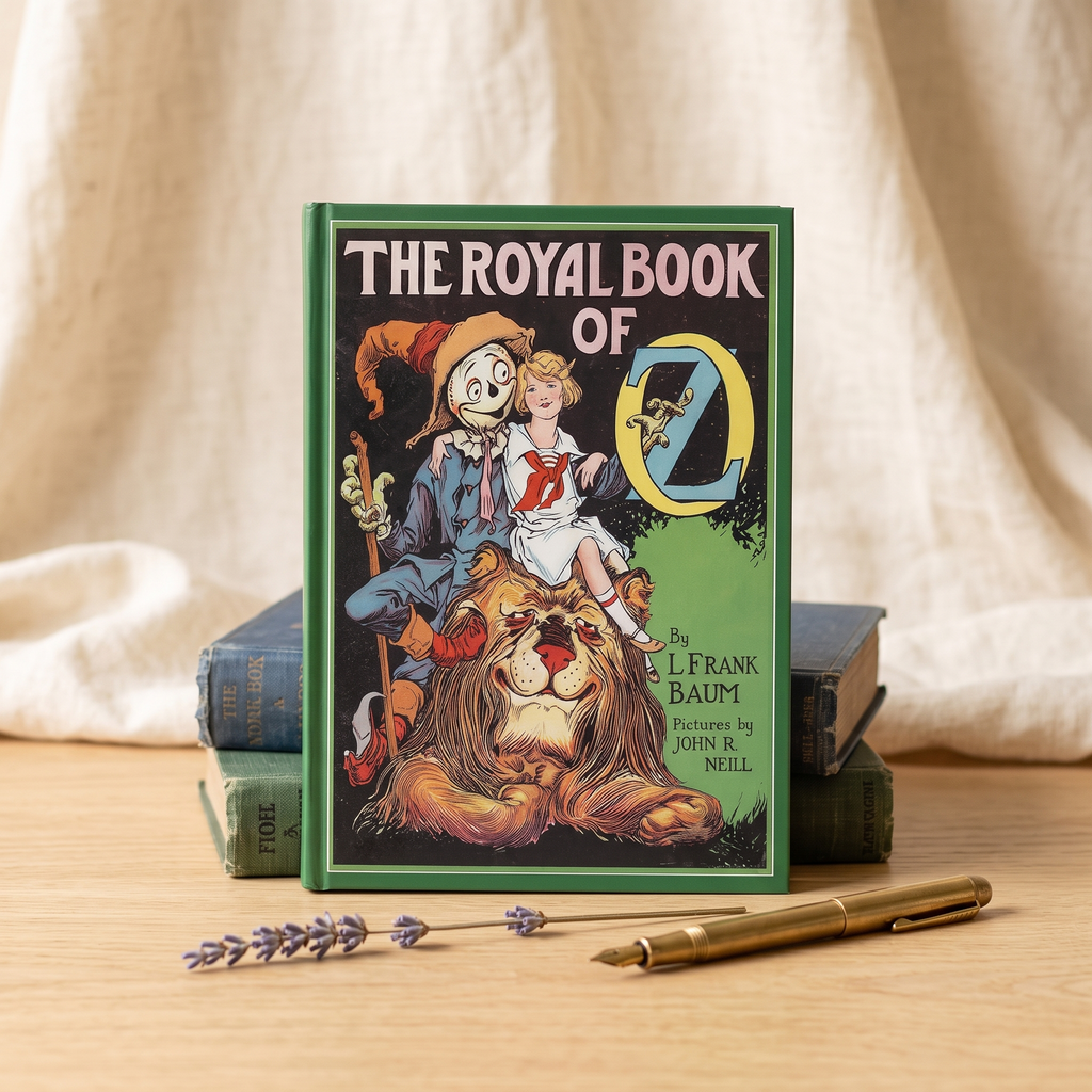 Royal Book of Oz hardcover notebook with retro cover art of the Scarecrow and Cowardly Lion, a journal gift for Wizard of Oz readers