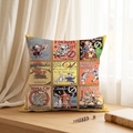 Wizard of Oz throw pillow cover featuring vintage L. Frank Baum book covers, literary home decor and a gift for Oz book fans